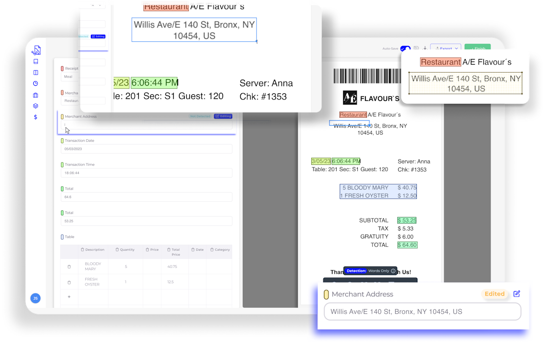 SmartDocumentor Cloud's data capture and extraction step