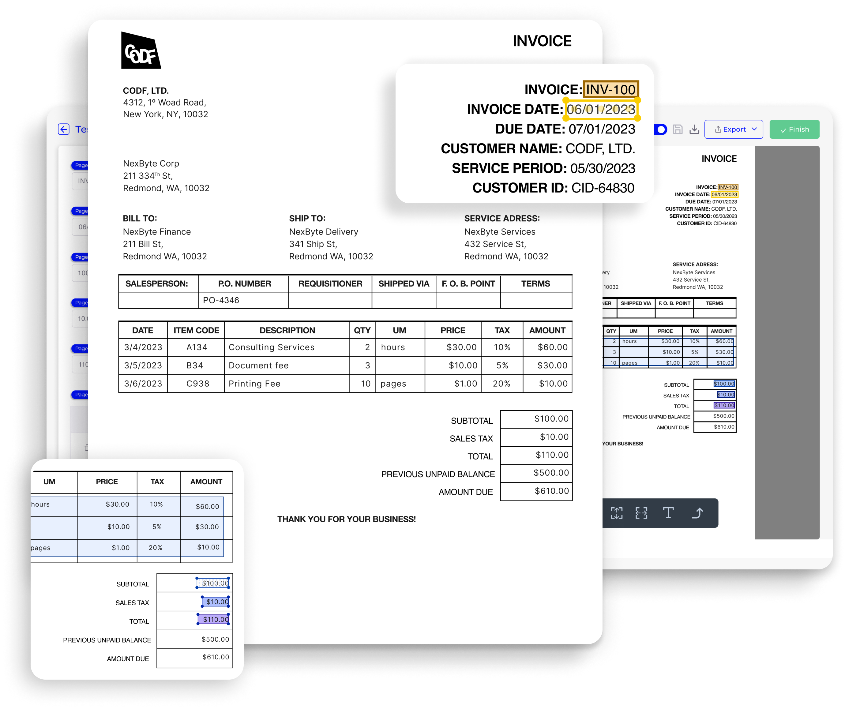 SmartDocumentor Cloud's invoice and receipt review functionality